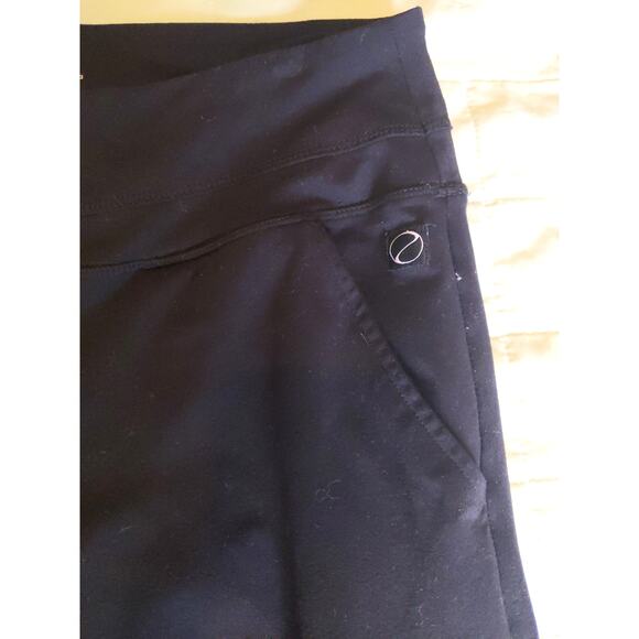 Zella Womens M Black Cinched Ankle Capri Leggings High Rise Pocket 86% Nylon - Picture 3 of 10